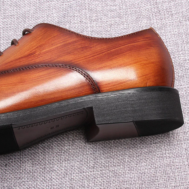 Мужские оксфорды ручной работы натуральная телячья кожа броги обувь для свадьбы