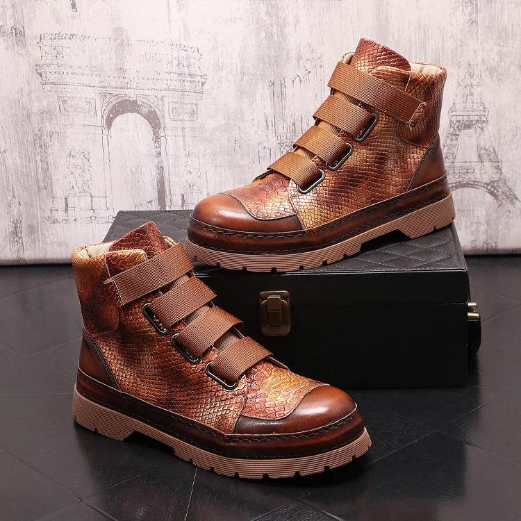 Мужские ботинки мартинсы высокие на платформе повседневные в стиле хип-хоп