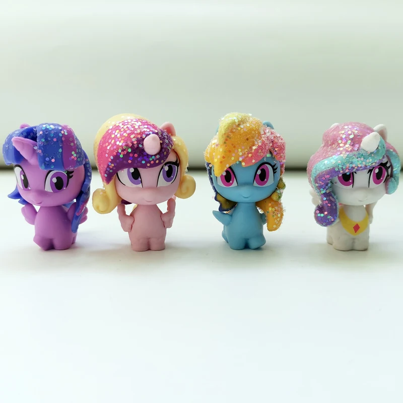 1-4Pcs New Surprise Littles Fat Horse Glitter Pony Unicorn Doll Figure Model Rare Limited Collection Toy Gift For Kid Boy Girl - купить по