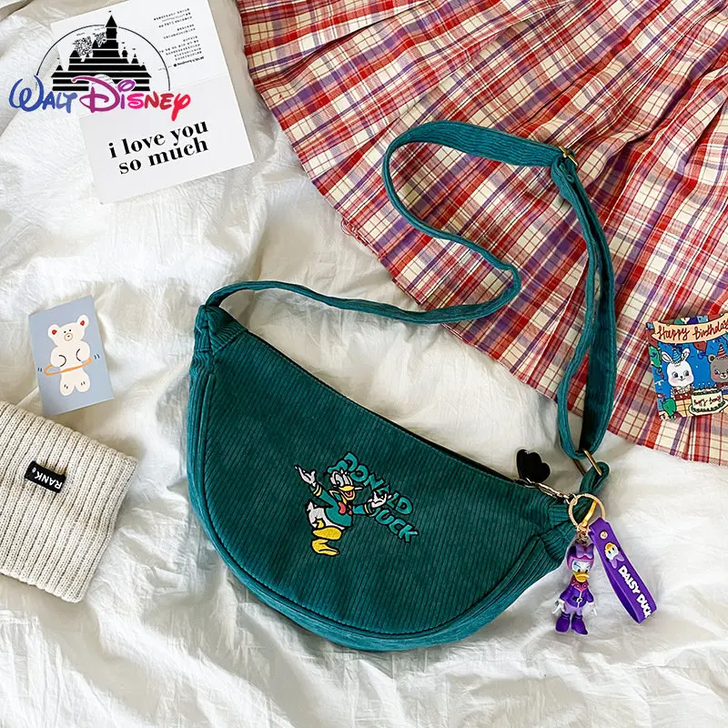 Disney Mickey New Women's Shoulder Bag Cartoon Embroidery Fashion Women's Shoulder Crossbody Bag High Capacity Women's Bag