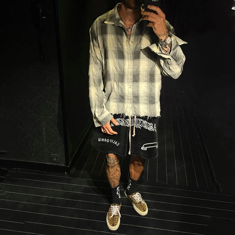 Мужские летние бархатные шорты в стиле хип-хоп