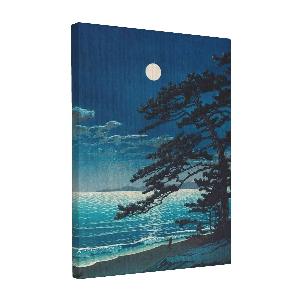 Весенняя луна в пляже ниндмии от Kawase Hasui винтажные японские холсты высокого