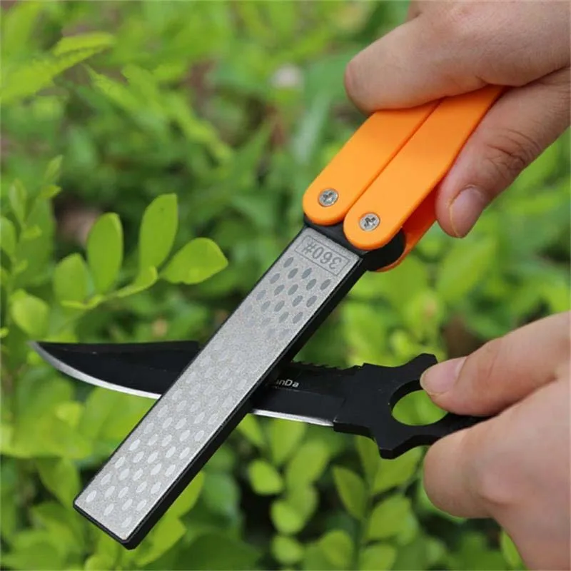 

Hot Double Sided Folded Pocket Sharpener Diamond Sharpening Stone Outdoor