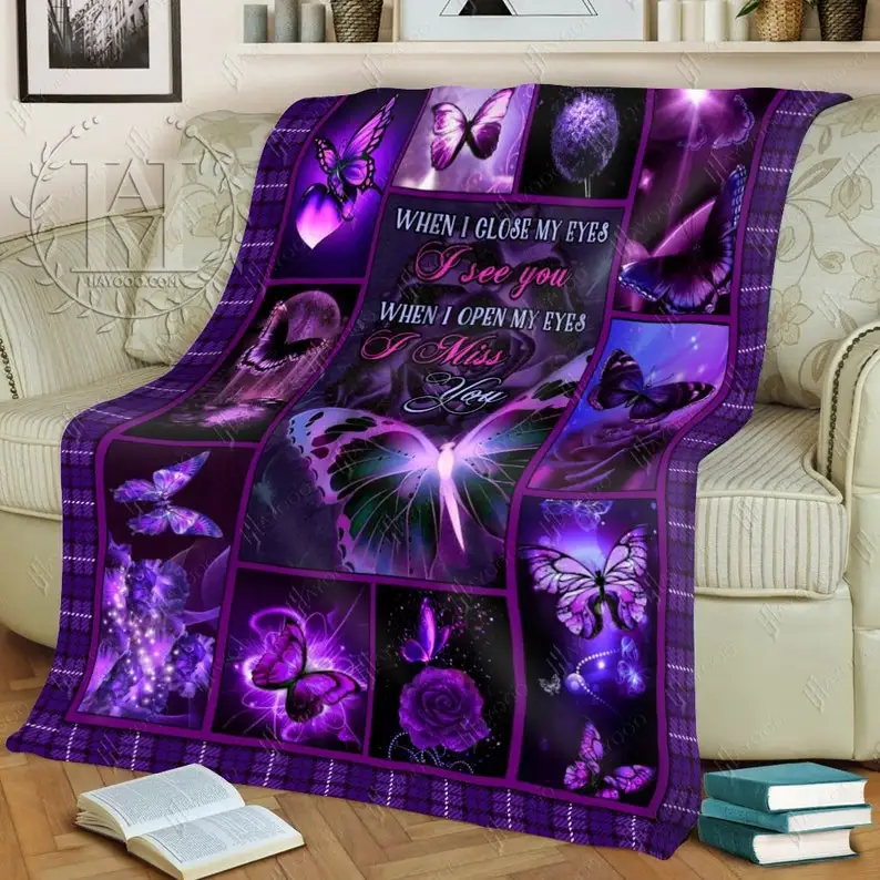 

Beautiful Butterfly 3D Blanket, Memmorial Balnket, Personalized Blanket, Blanket Sofa Bed, Cozy Blanket, Picnic Blanket,