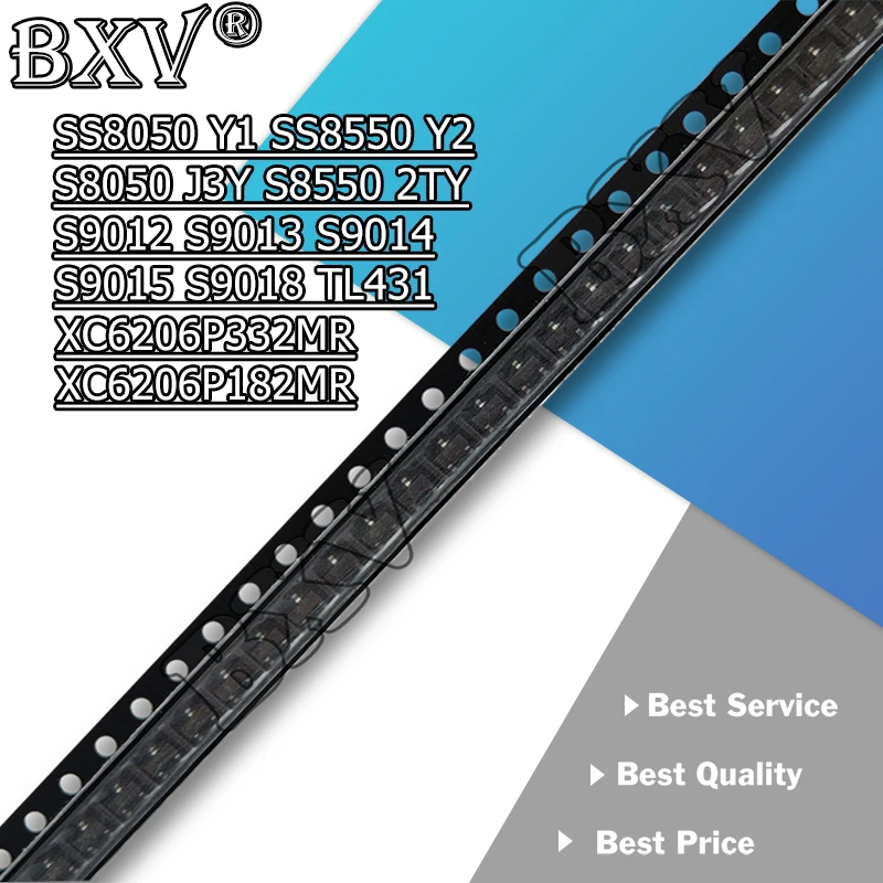 50 шт. SS8050 Y1 SS8550 Y2 S8050 J3Y S8550 2TY S9012 S9013 S9014 S9015 S9018 TL431 IBUW XC6206P332MR XC6206P182MR, новый оригинальный