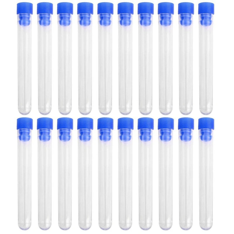 

20 Pcs Not Graduated Plastic Test Tube Lab Test Tool With Plastic Test Tube Stand Bracket Rack For 12-13MM Test Tubes 50 Hole Po