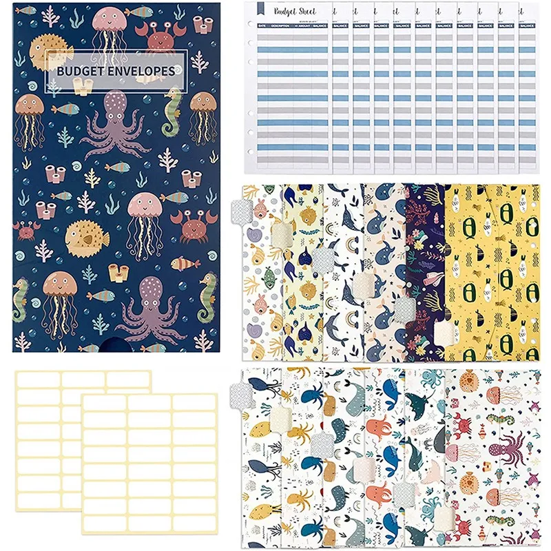 

A6 Cash Budget Envelopes, A6 Expense Budget Sheets, 24Pcs Self-Adhesive Labels For A6 Binder Budget System Saving Money