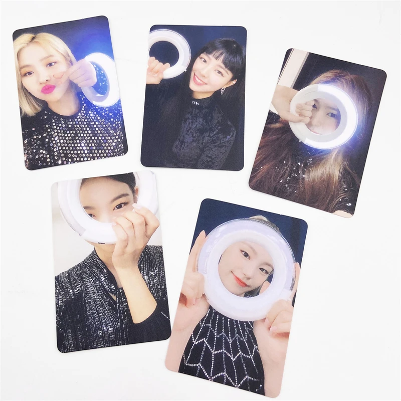 

Световое кольцо KPOP ITZY светильник фотокарточка, 5 шт./комплект, двусторонняя ломо-карта Chaeryeong Yeji Yuna Lia Ryujin, почтовая открытка, коллекция поклонников, подарок B3