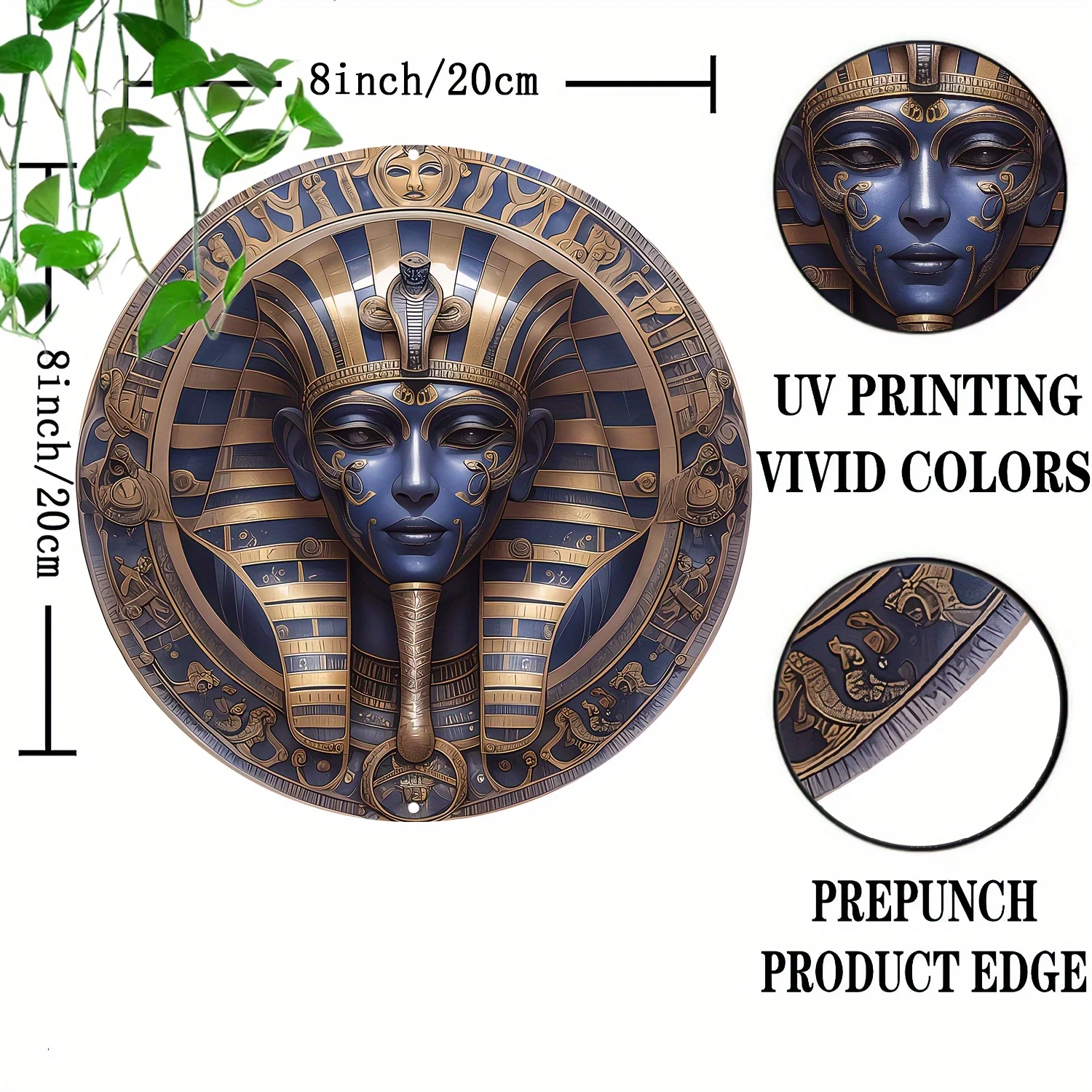 Маска египетского фараона Queen 8X8 дюймов алюминиевая настенная живопись —