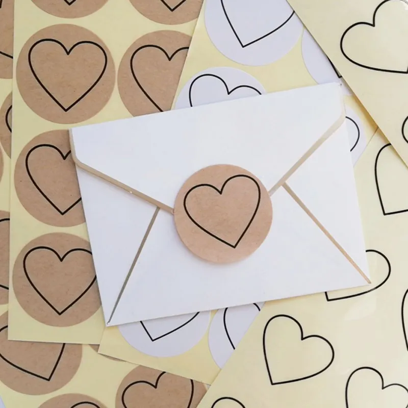 

Бесплатная доставка, 500 шт., наклейки с надписью Love, круглые рождественские креативные наклейки с линиями, Упаковочная герметичная этикетка