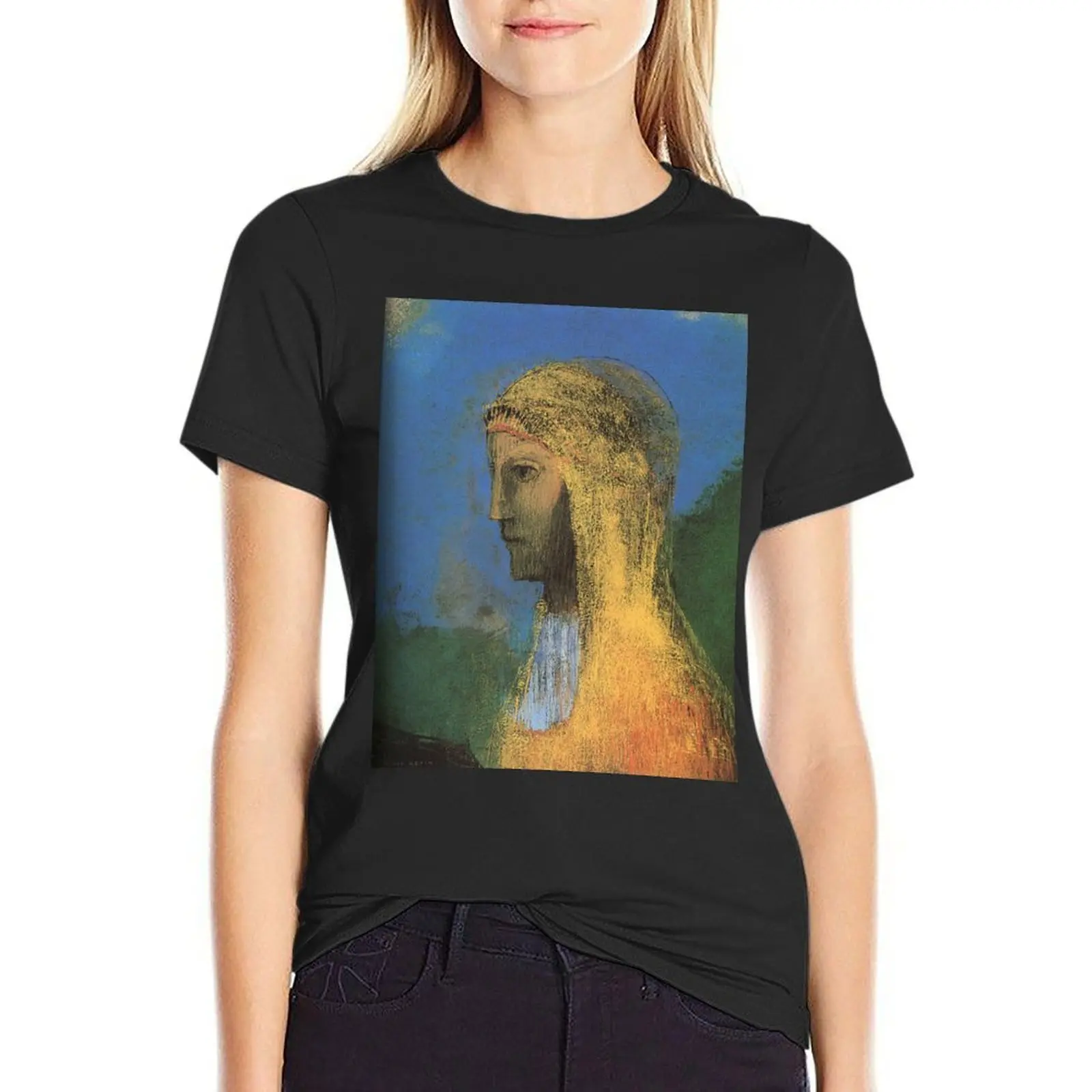 Винтажная Футболка Odilon Redon The Druidess 1893 летний топ летние топы рубашки футболки с