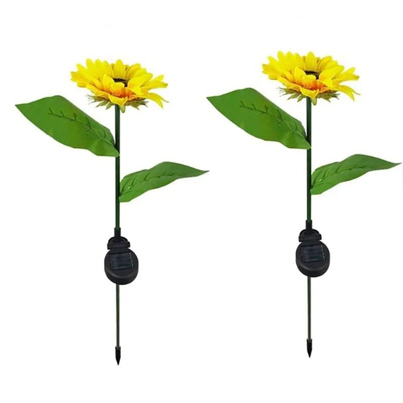 

2X Led Solar Sunflower Flower Light Outdoor Waterproof Garden Decoration Light For Garden Lawn Decoration