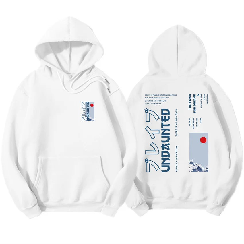 

Cotton Japanese Wave Hip Hop Print Men's and Women's Hoodie Men's Fall Winter Hip Hop High Quality Hoodie 2023