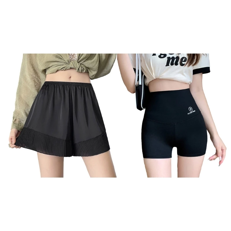 Shirt Extender for Women Safety Shorts Layering x1 and Elastic Belly Solid Color Pant 1 Pcs for Women Summer  10CE