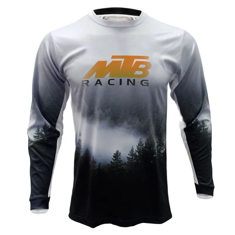 

MTB Misty forest elements Loose Long sleeve RPET DH MX long motocross Racing Riding Fitness training long T-shirt