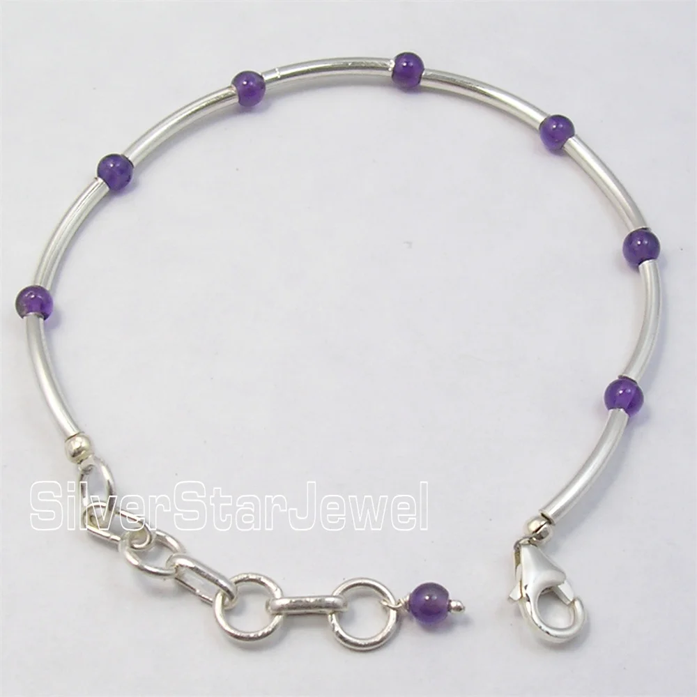 

Semi-precious Stone Tube PipeBEADNICE Bracelet 7 5/8 Inche