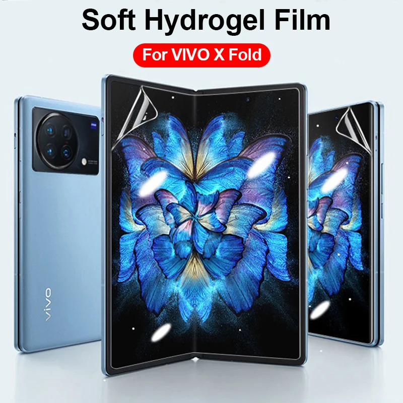 

Мягкая Гидрогелевая пленка 2 в 1, полное покрытие для Vivo X, складная Стандартная защита для переднего экрана, прозрачная Гибкая Гидрогелевая защитная пленка HD