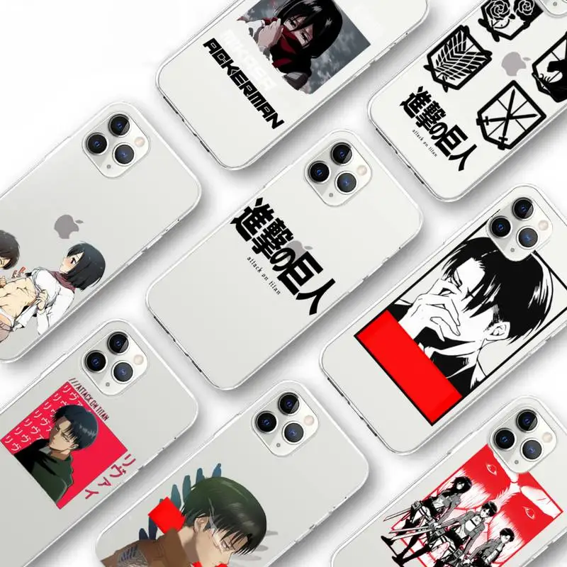 

Attack On Titan Phone Case Transparent For iPhone 13 12 11 X XR XS Pro Max Mini 6 6s 7 8 Plus SE
