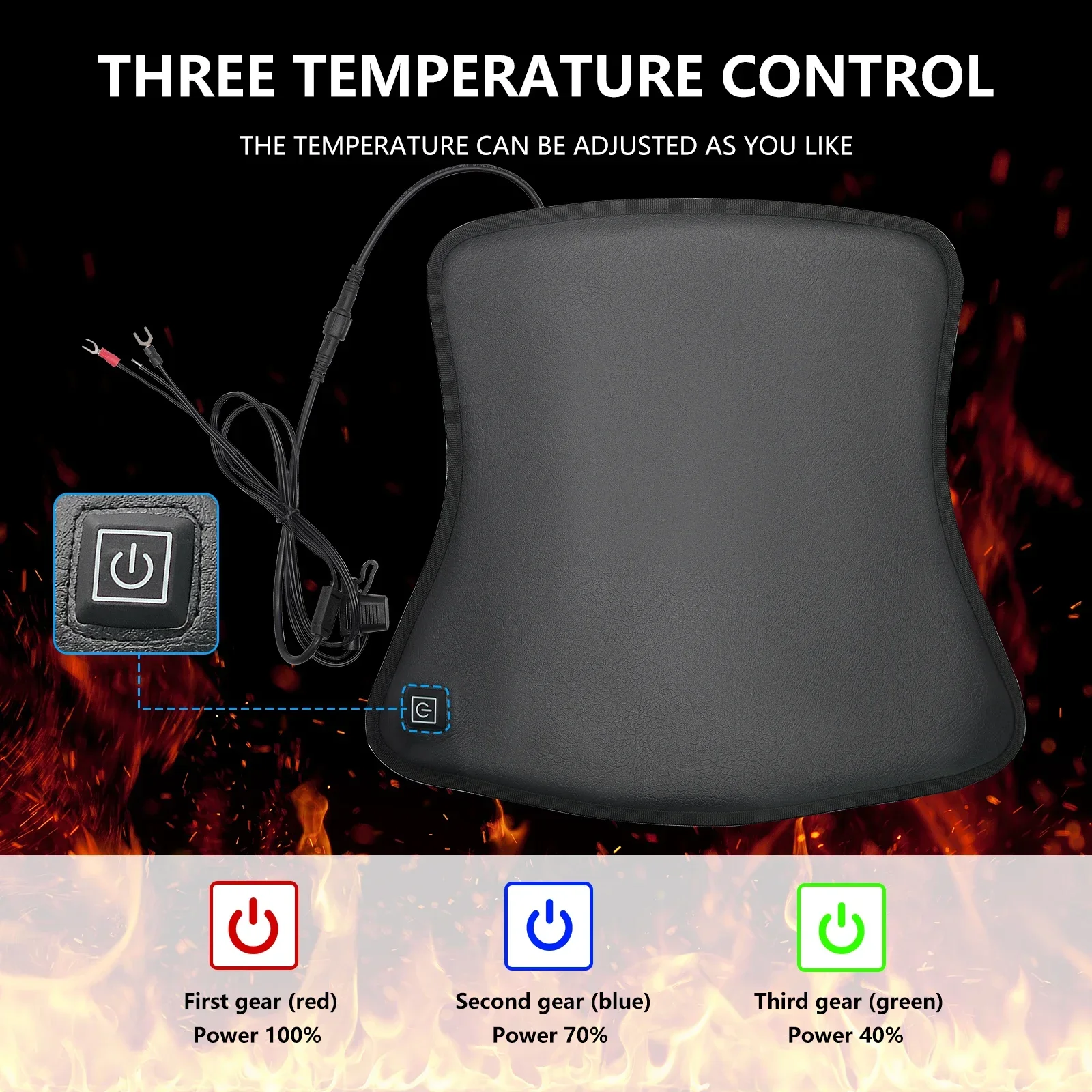 Очистка! 3-ступенчатый нагреватель для мотоциклетного сиденья с температурным