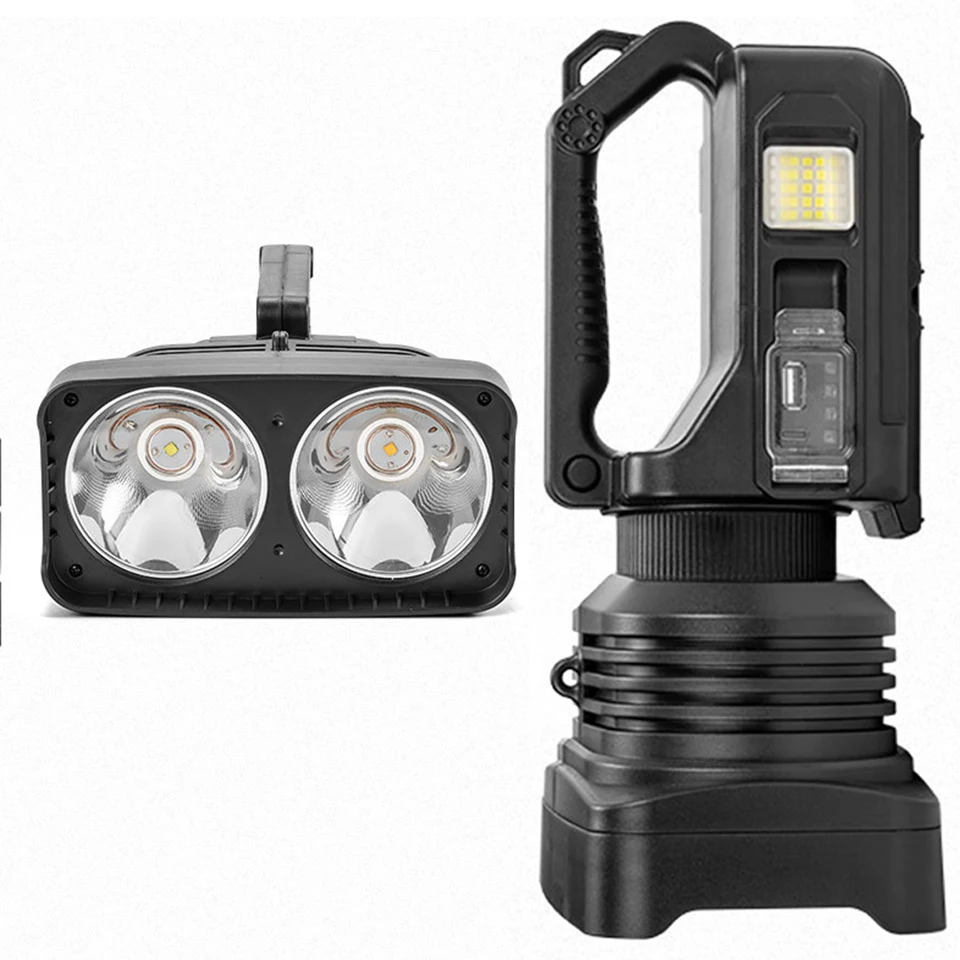 

Warm Torch Lantern White XHP50.2 Rechargeable Big Head Searchlight Handheld LED Flashlight Work Light Spotlight Floodling