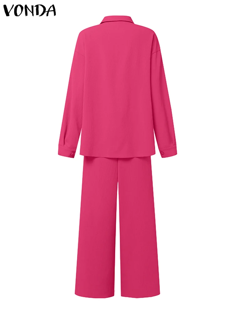 Модные женские комплекты 2024 повседневные свободные костюмы VONDA из двух предметов