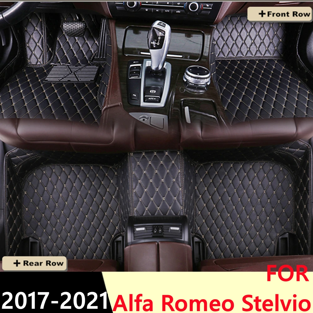 

Car Floor Mats For Alfa Romeo Stelvio 2017-21 Waterproof XPE Leather Custom Fit Front & Rear FloorLiner Cover Auto Parts Carpet