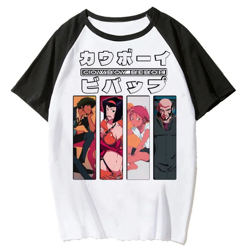 

Футболка cowboy bebop мужская с аниме, Белый Топ, забавная Повседневная футболка в японском стиле, одежда для пар, на лето