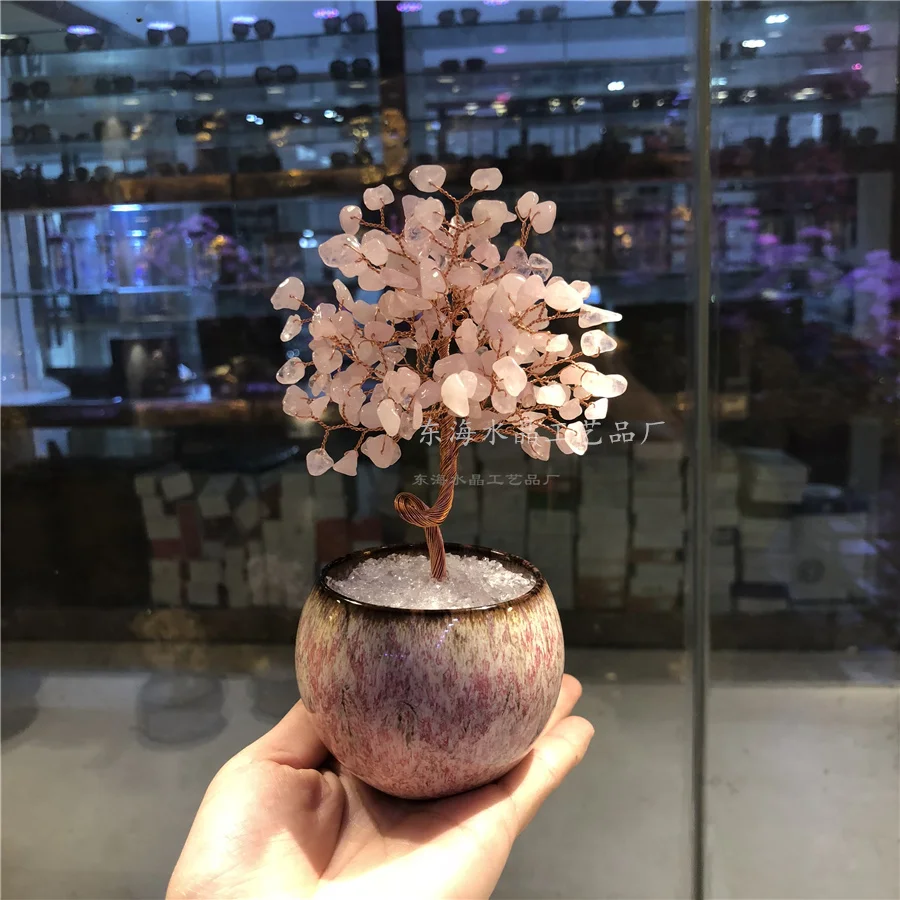 

Natural Stone Crystal Tree Pink Crystal Tree Ornaments Gifts Rough Stone Home Accessories Cute Handicraft Gifts Purple