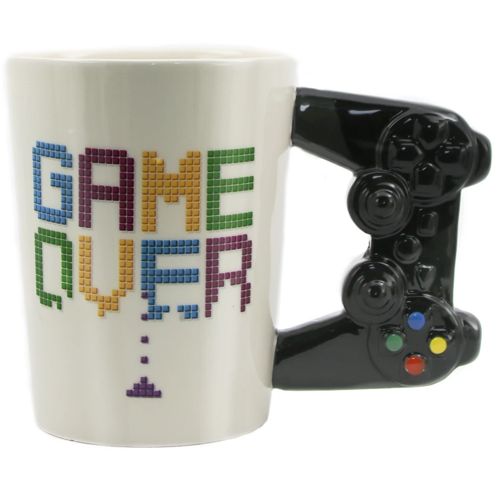 

Game Over Ceramic Mug Gaming Style 3D Gamepad Controller Handle Coffee Milk Juice Mug Office Tea Cup Gamer Gameboy Birthday Gift