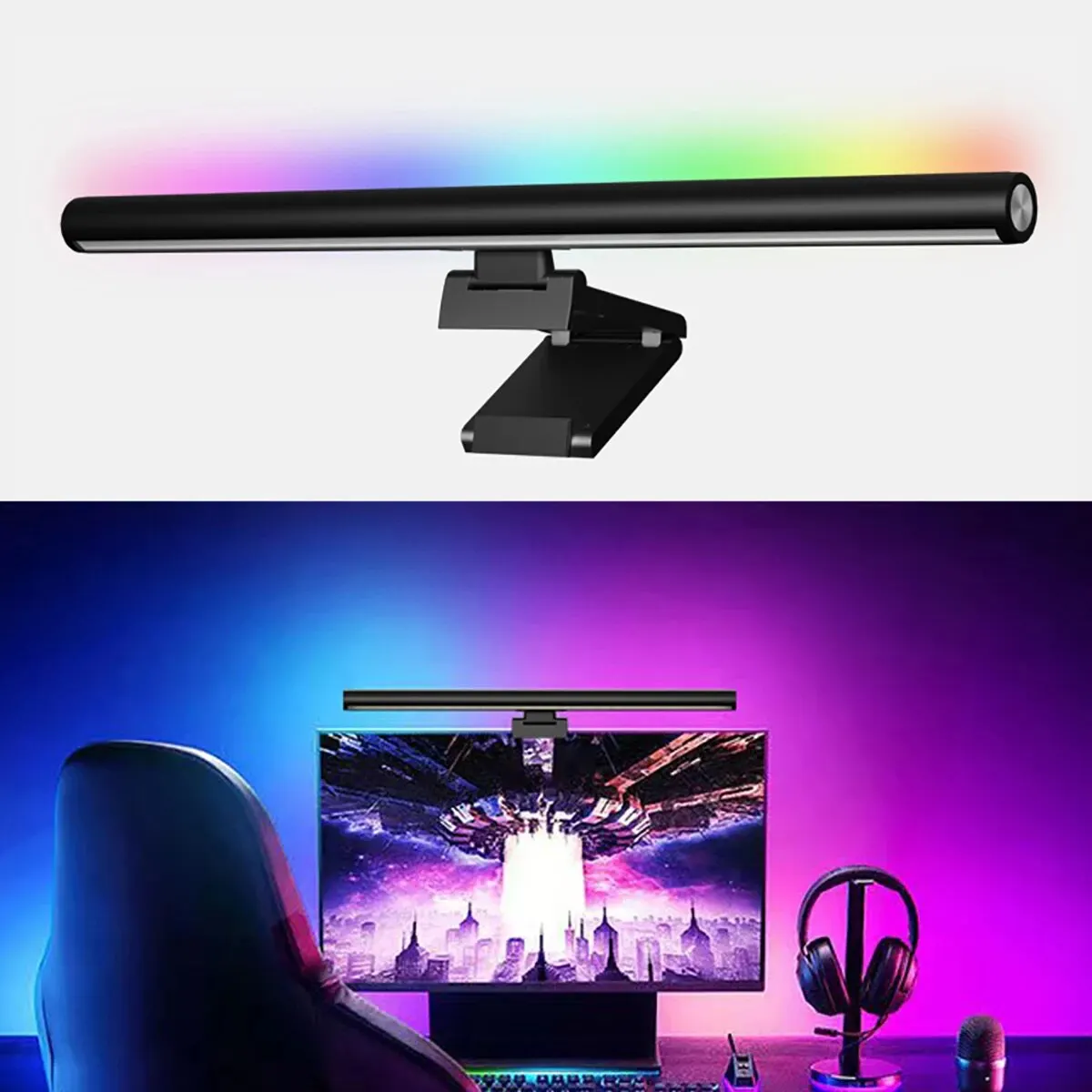 Светодиодная панель с плавным затемнением для монитора, RGB-экран ...