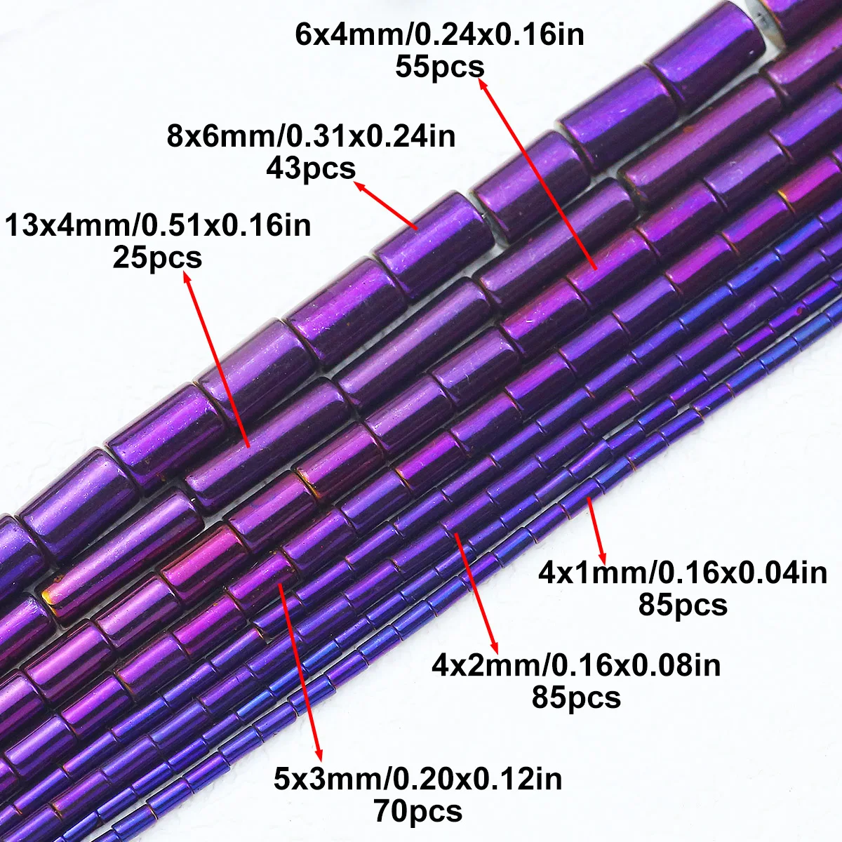 Покрытие Фиолетовая форма цилиндра Гематитовые прокладки из натурального камня