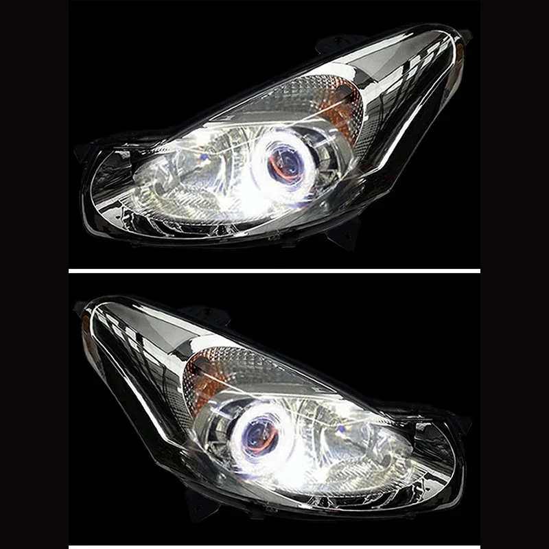 Фото Кастомизированные светодиодные фары Full LED для Citroen C2 2006-2012 с биксеноновыми линзами и дневными ходовыми огнями (DRL) №5