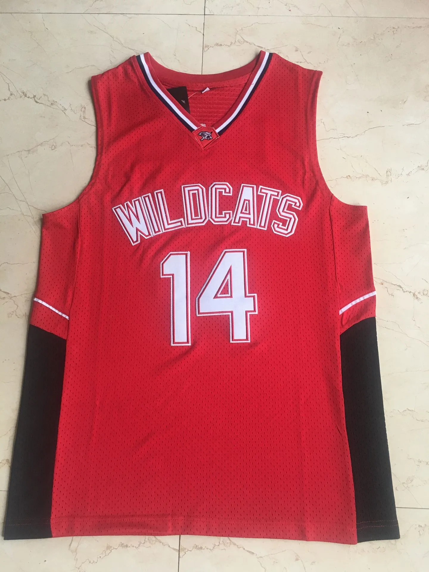 

14 Zac Efron Troy Bolton East старшая школа дикие кошки красные Ретро баскетбольные Джерси мужские сшитые Джерси Спортивная рубашка