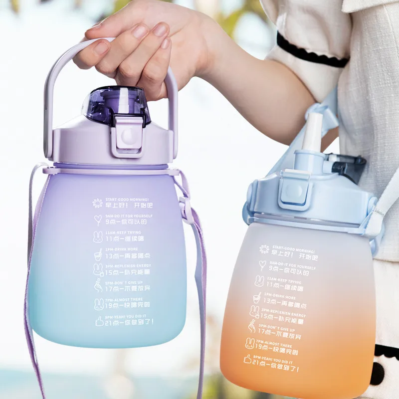 1200ml Gradient Water Cup Large-capacity Kettle Sttudent Portable Sports Water Bottle with Straw Couple Plastic Cup with Scale
1200ml Gradient Water Cup Large-capacity Kettle Sttudent Portable Sports Water Bottle with Straw Couple Plastic Cup with Scale