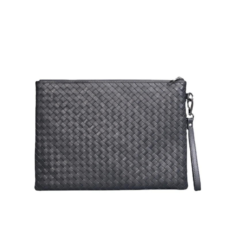 Fashion Tide Brand Men's Clutches Large Capacity Casual Business Clutch Bag Genuine Leather Woven Wallet Designer Bags 3A