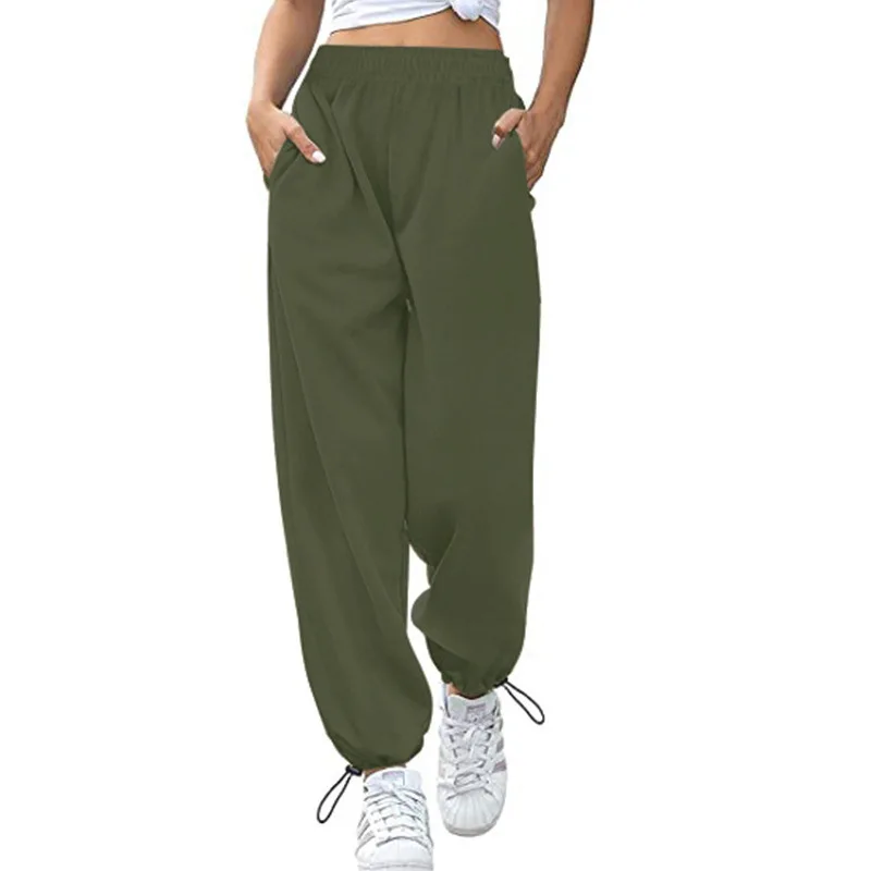 

2023 Autumn Winter Women's High Waist Baggy Joggers with Cuffed Hem and Drawstring Pants Joggers Trousers Women Sweatpants