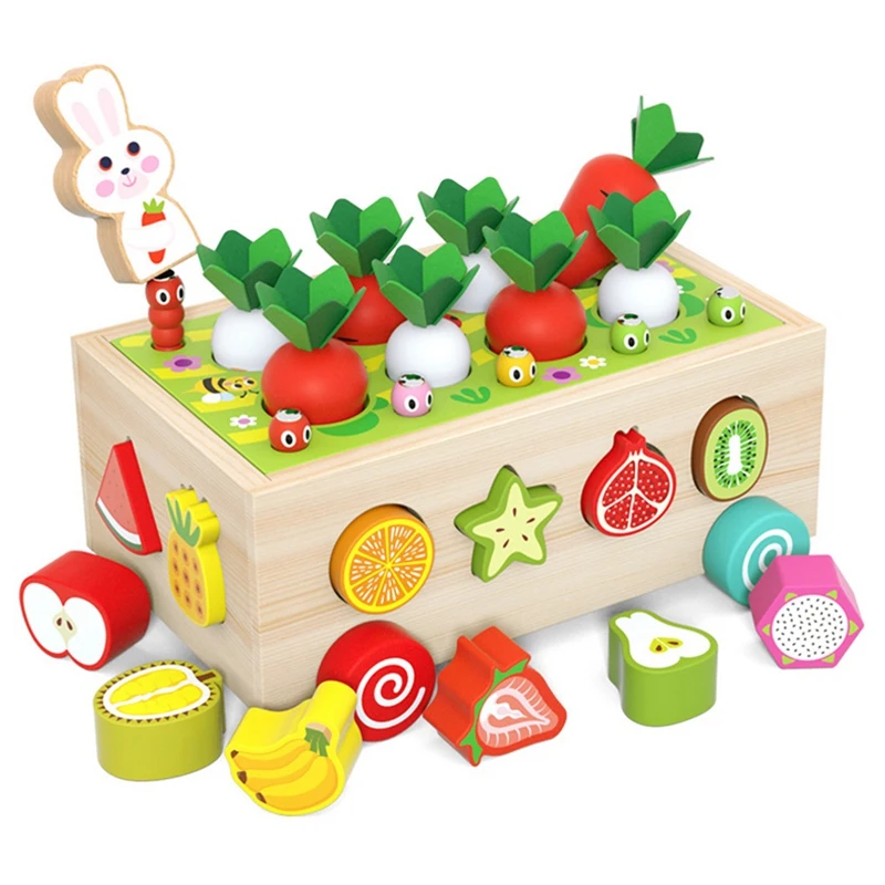 

Farm Orchard Toys Children's Educational Toy Car Vegetable and Fruit Shape Recognition Matching Toys for 2 Year Olds