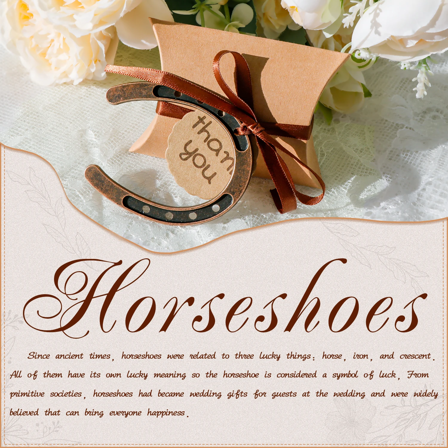 Металлические мини-подковы Lucky Horse с коробками для конфет 20 шт