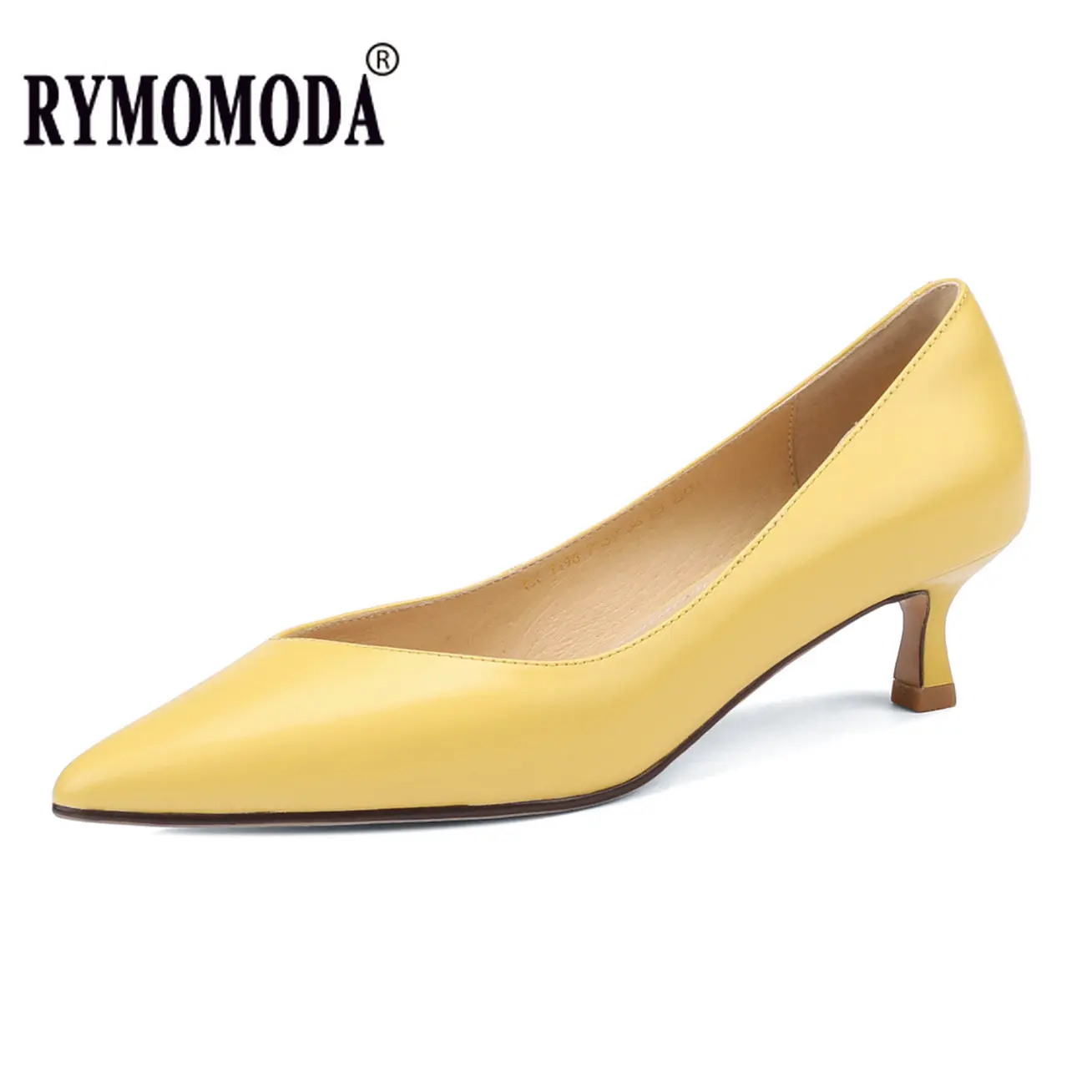 

Women Pumps Fashion Mid Heel Luxury Cow Genuine Leather Pointed Toe Slip-on High Quality Party Office Lady Casual Shoes 1480