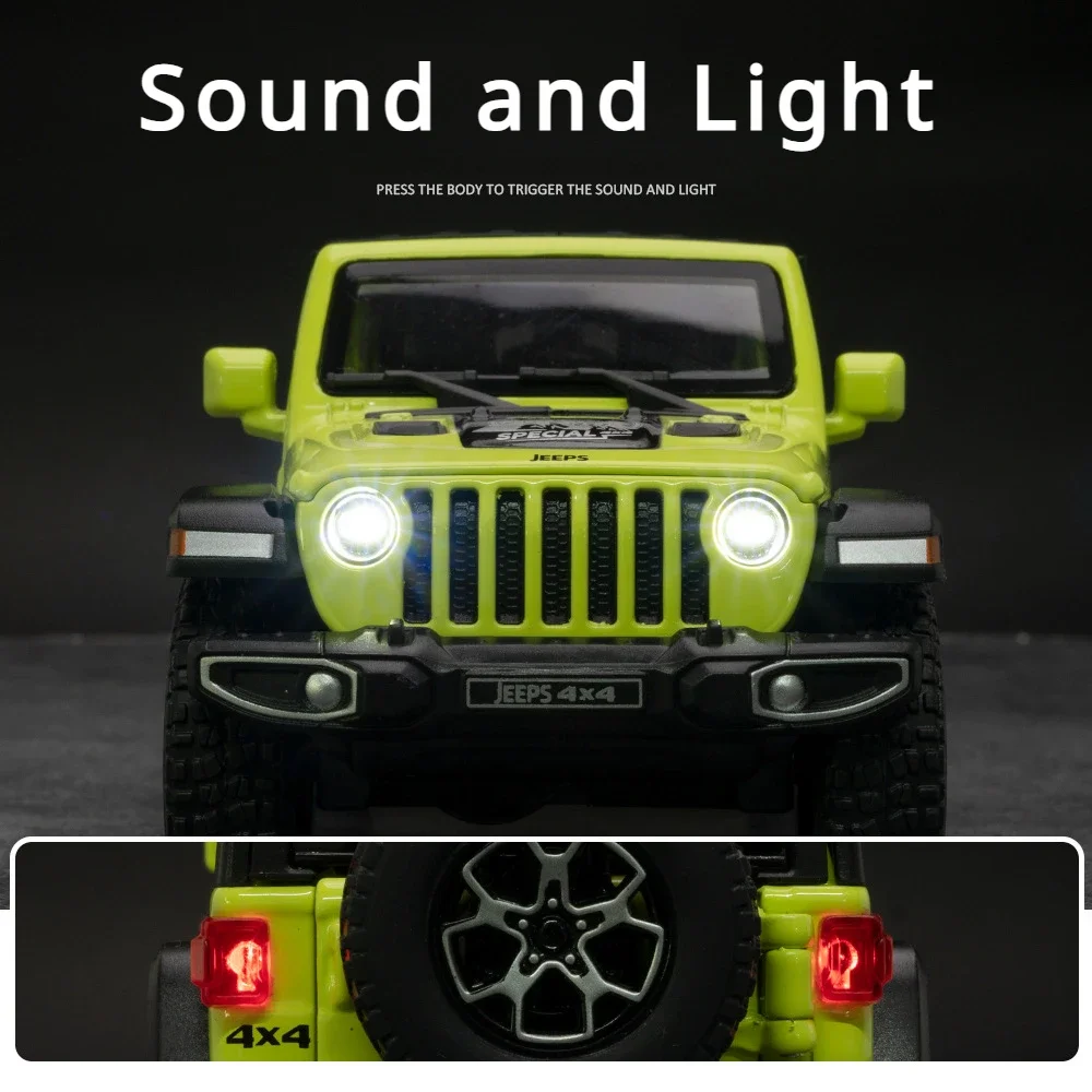 1:32 Jeep Wrangler Rubicon внедорожник модель автомобиля из сплава игрушечный литой