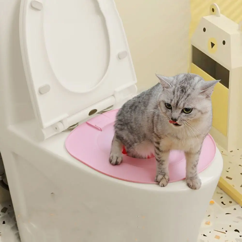 Фото Многоразовый тренажер для приучения кошек к туалету, съемный устойчивый лоток для кошек с присоской, пластиковый тренажер-туалет для кошек и собак №2