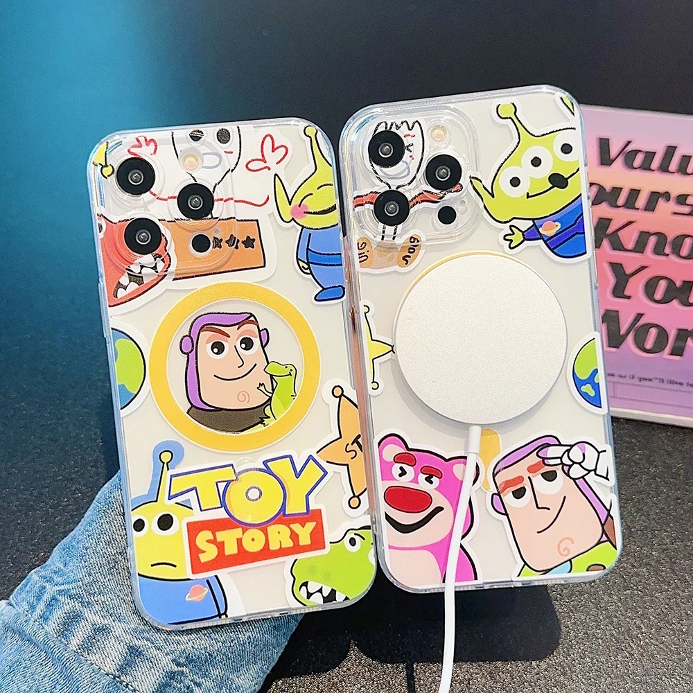ToyS StoryS Magsafe Magnetic Phone Case for Samsung Galaxy S24 S23 S22 S21 S20 FE Plus Ultra 5G Soft Clear Tpu Cover