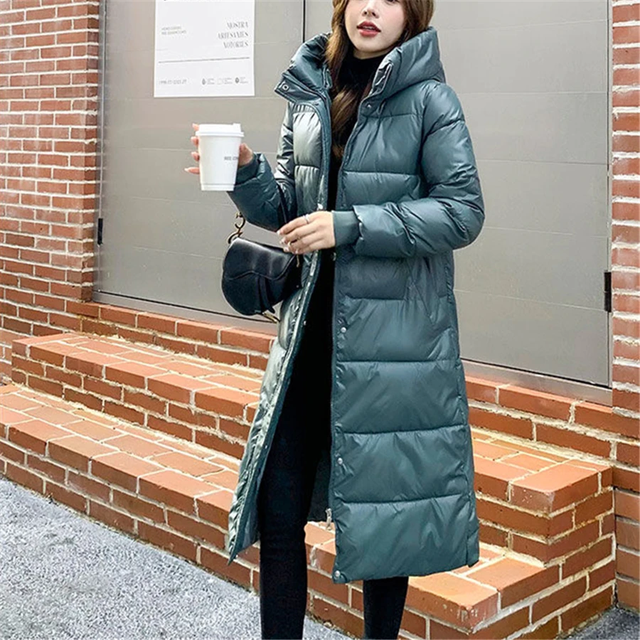 Winter Hooded Cotton Padded Basic Solid Thick Coat Oversized 4XL Women Warm Parkas Snow Wear Overcoat Korean Casual Outwear Top