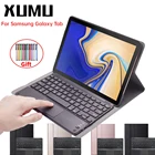 Совместимая с Bluetooth клавиатура Xumu, кожаный чехол для Samsung S7 + Plus T970 P205 T290 T295 S7 FE, Магнитный чехол для сенсорной панели