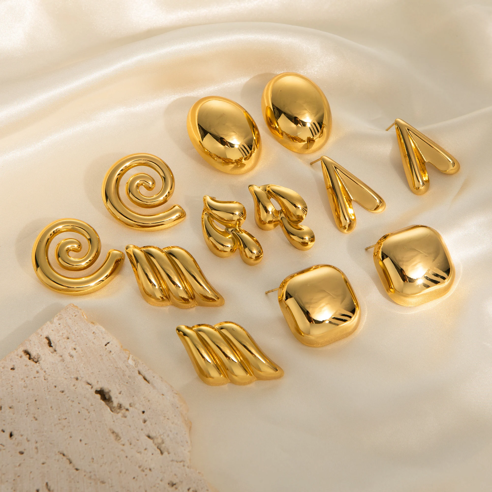 Серьги-гвоздики женские из нержавеющей стали трендовые водонепроницаемые