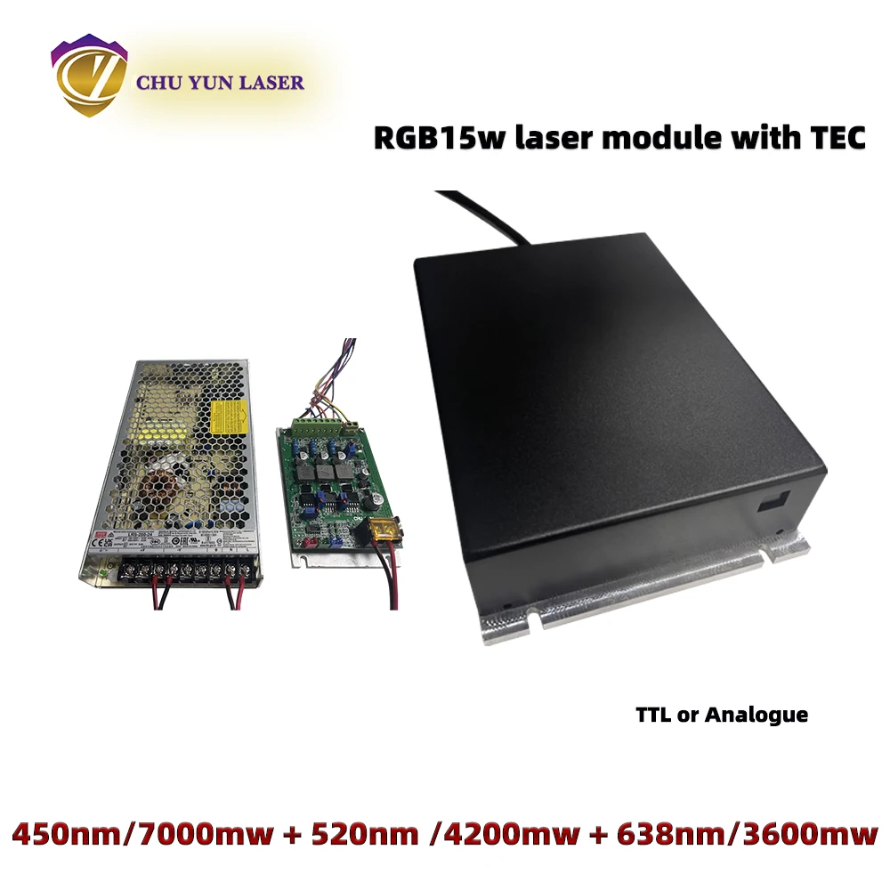 DC 24V rgb15w biały kolor do modułu laserowego czerwony/niebieski/zielony ttl lub obsługuje analogowe OEM ODM bez chłodzenia tec