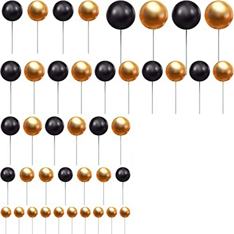 

Mini Balloon Cake Topper Foam Ball Cake Picks Cupcake Faux Pearl Balls DIY Cake Insert Topper Baking Decoration