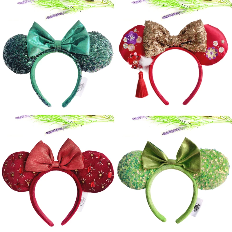 2022 Latest Disney Mickey Mouse Ear Headband Amusement Park Festival Party Hairband Cosplay Plush Adult/Kids Hair Accessory