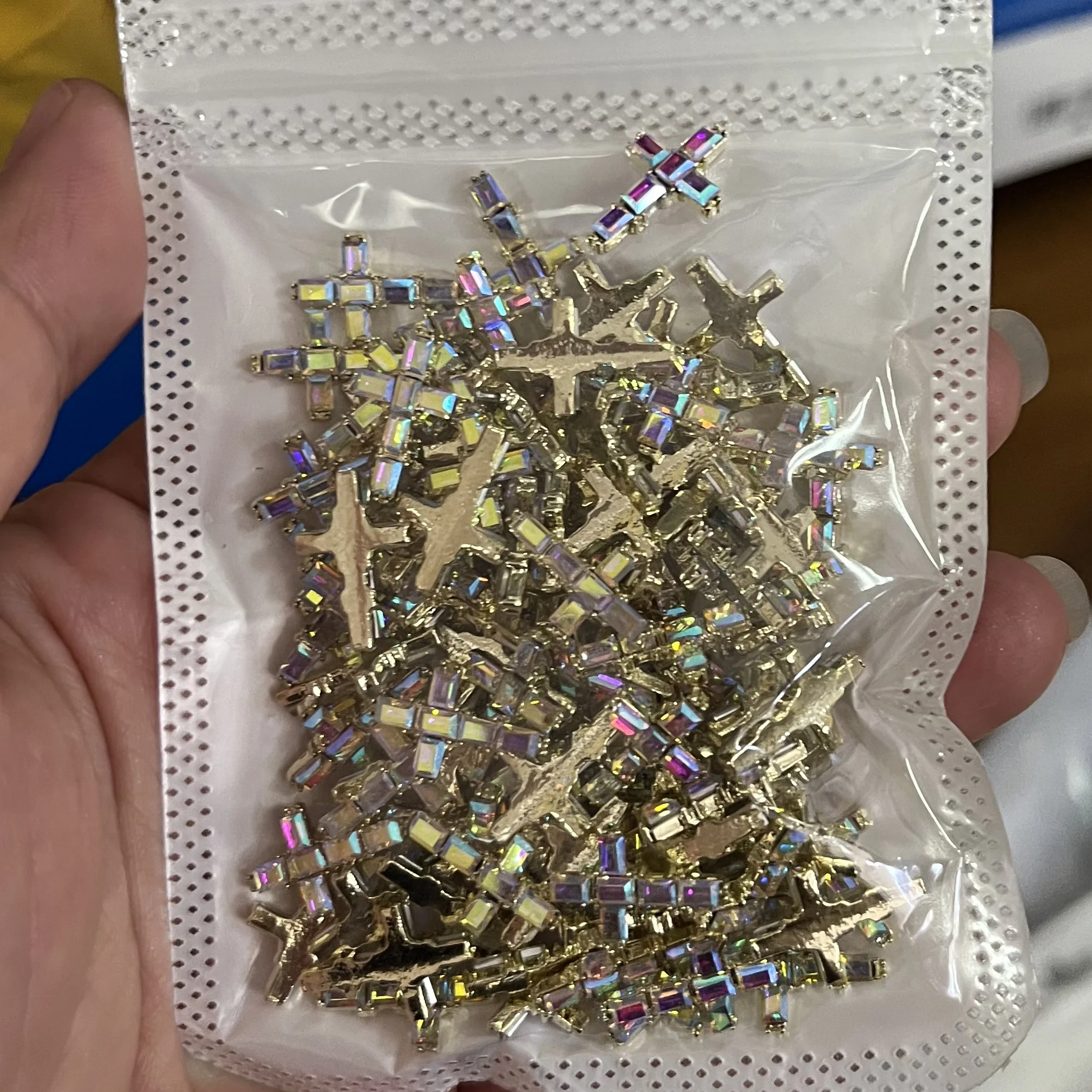 

10PCS Color Cross Nail Art Charms 3D Crystal Metal Alloy Magical Girl Nail Art Decoration Jewelry Salon Tips Manicure Decoration