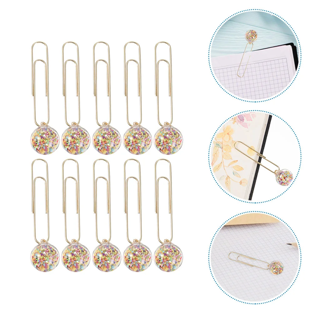 

10Pcs Office Note Clips Multi-purpose Paper Clips Files Holding Clips Metal Paper Clips